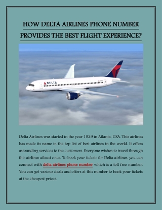 Enhance your Flight Experience with Delta Airlines Phone Number