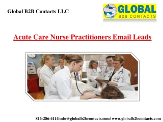 Acute Care Nurse Practitioners Email Leads