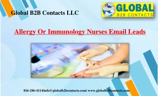 Allergy Or Immunology Nurses Email Leads