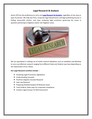 Legal Research & Anlasis