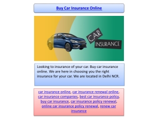 Buy Car Insurance Online