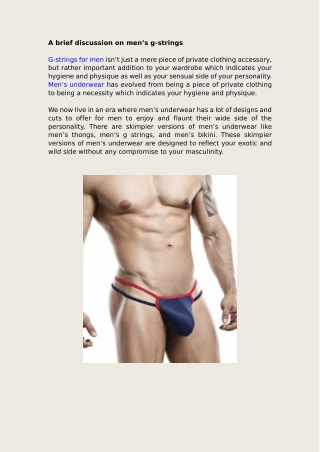 A brief discussion on men’s g-strings