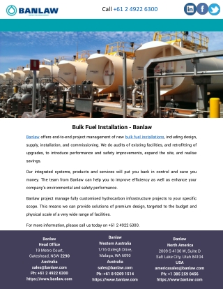 Bulk Fuel Installation – Banlaw