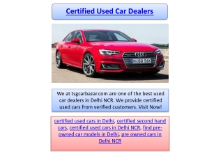 Certified used car dealers