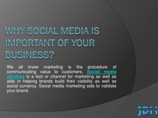 Why Social Media is important of your business