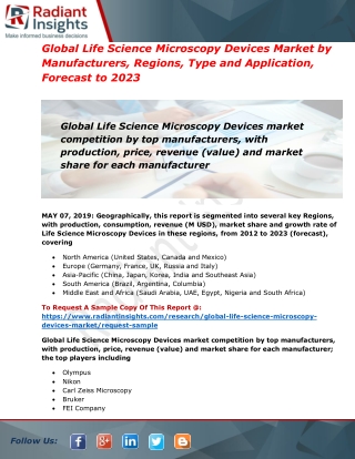 Global Life Science Microscopy Devices Market by Manufacturers, Regions & Forecast to 2023