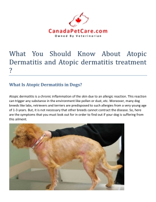 What You Should Know About Atopic Dermatitis and Atopic dermatitis treatment
