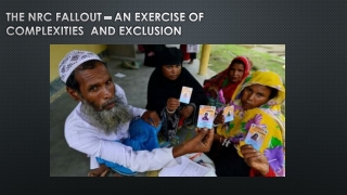 The NRC Fallout An exercise of complexities and exclusion