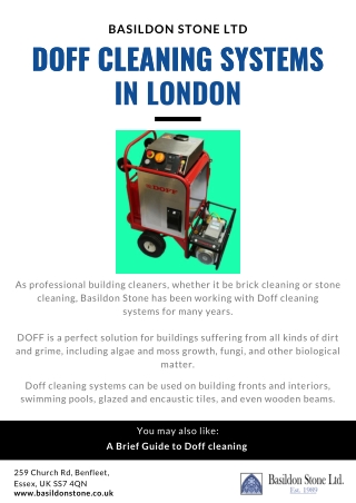 Doff Cleaning Systems in london & Essex