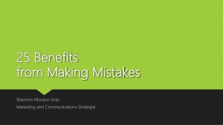 25 Benefits from Making Mistakes