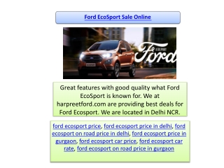 Ford ecosport sale online