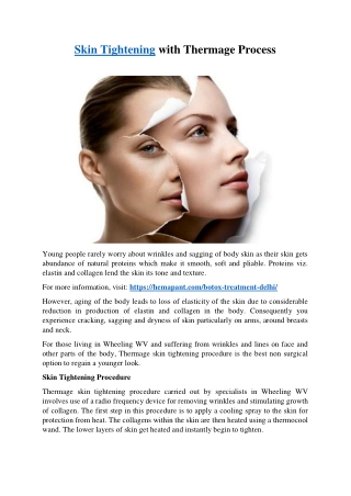 Skin Tightening With Thermage Process