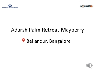 Adarsh Palm Retreat-Mayberry|Bellandur,Bangalore|Homes247.in