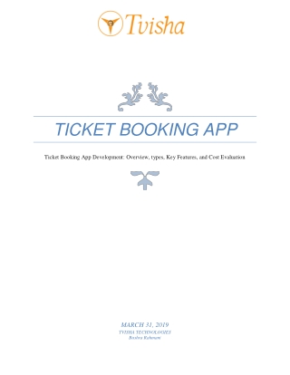 Ticket Booking Application Development | Online Booking Software Development