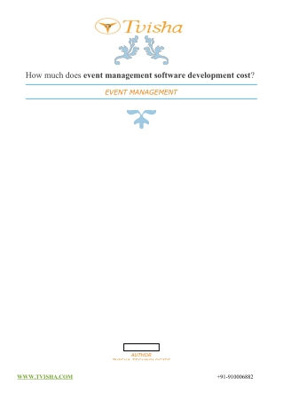 Event Management Software Development Cost - Software Development Company