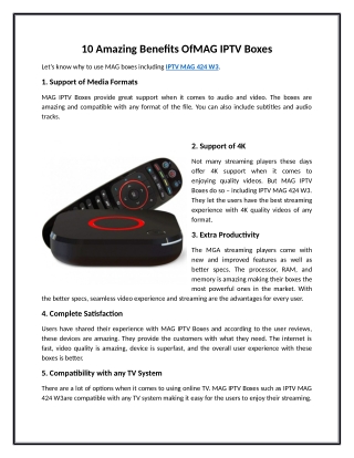 10 Amazing Benefits Of MAG IPTV Boxes