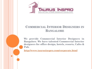 Commercial Interior Designers in Bangalore