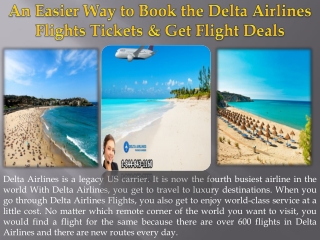 An Easier Way to Book the Delta Airlines Flights Tickets & Get Flight Deals