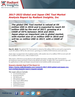 CNC Tool Market Leading Manufacturers, Consumption, Analysis & Forecast to 2022