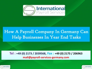 How A Payroll Company In Germany Can Help Businesses In Year End Tasks