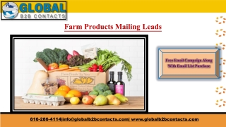 Farm Products Mailing Leads