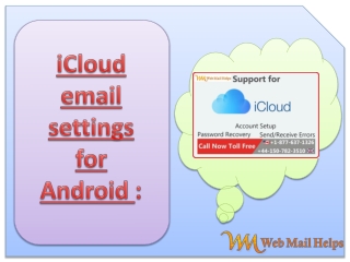 iCloud email settings for Android.