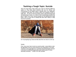 Tackling a Tough Topic: Suicide | Aquarian Gardens Colorado