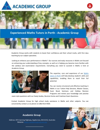 Experienced Maths Tutors in Perth - Academic Group