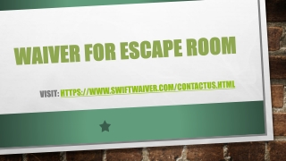 Waiver for escape room