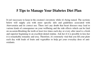 5 Tips to Manage Your Diabetes Diet Plan