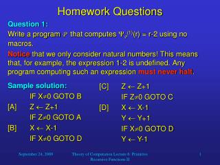 Homework Questions