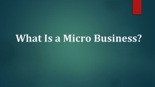 What is a micro business by Cresthill Capital