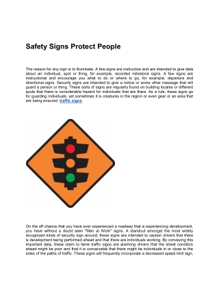 Safety Signs Protect People