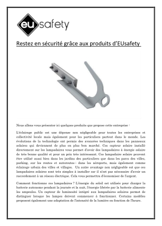 Restez en sécurité grâce aux produits d’EUsafety