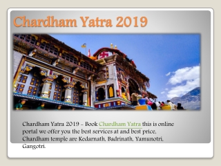 Chardham Yatra Package 2019