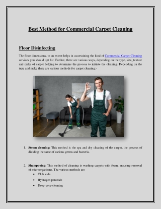 Best Method for Commercial Carpet Cleaning