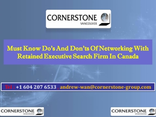 Must Know Do’s And Don’ts Of Networking With Retained Executive Search Firm In Canada