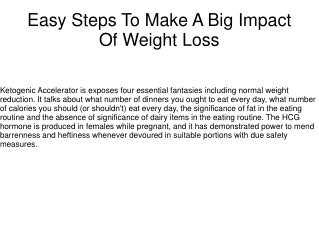 Easy Steps To Make A Big Impact Of Weight Loss