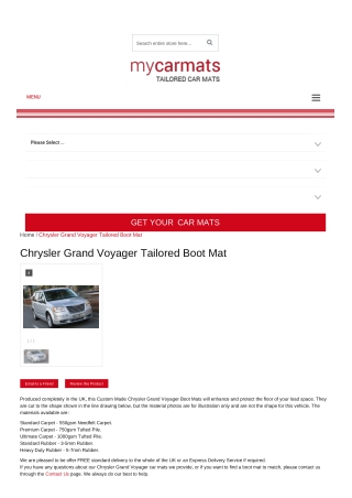 Tailored Chrysler Grand Voyager Boot Mats – Rubber Boot Mats | Car Boot Liners