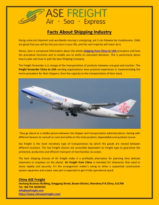 Facts About Shipping Industry