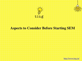 Aspects to Consider Before Starting SEM