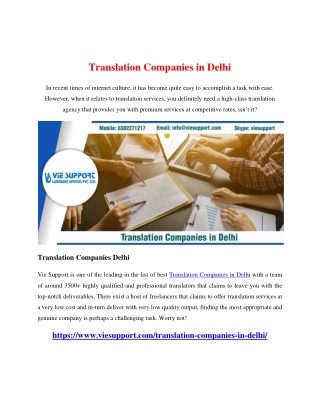 Translation Companies in Delhi