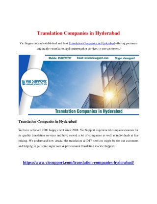 Translation Companies in Hyderabad