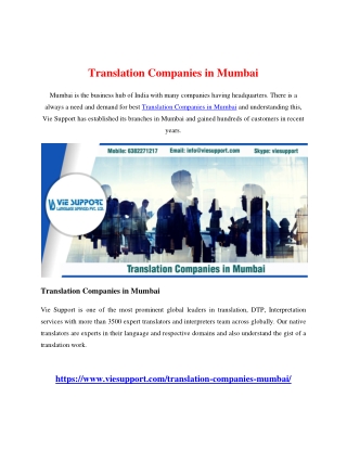 Translation Companies in Mumbai