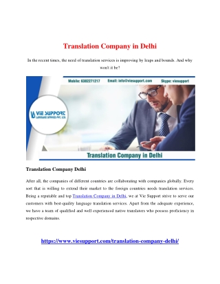 Translation Company in Delhi