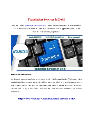 Translation Services in Delhi