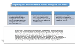 Canada immigration points and PNP Immigration Canada