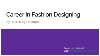 Career in fashion designing