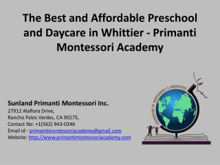 Montessori Whittier CA – Primanti Montessori Academy Whittier
