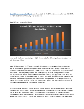 Global Off road motorcycles Market